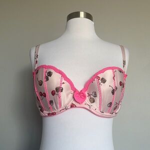 Victoria's Secret Vintage Sexy Little Things Pink Push-up Bra Chocolate Cherries